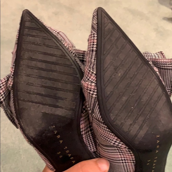 ZARA Plaid Slingback Kitten Heel - Picture 6 of 7
